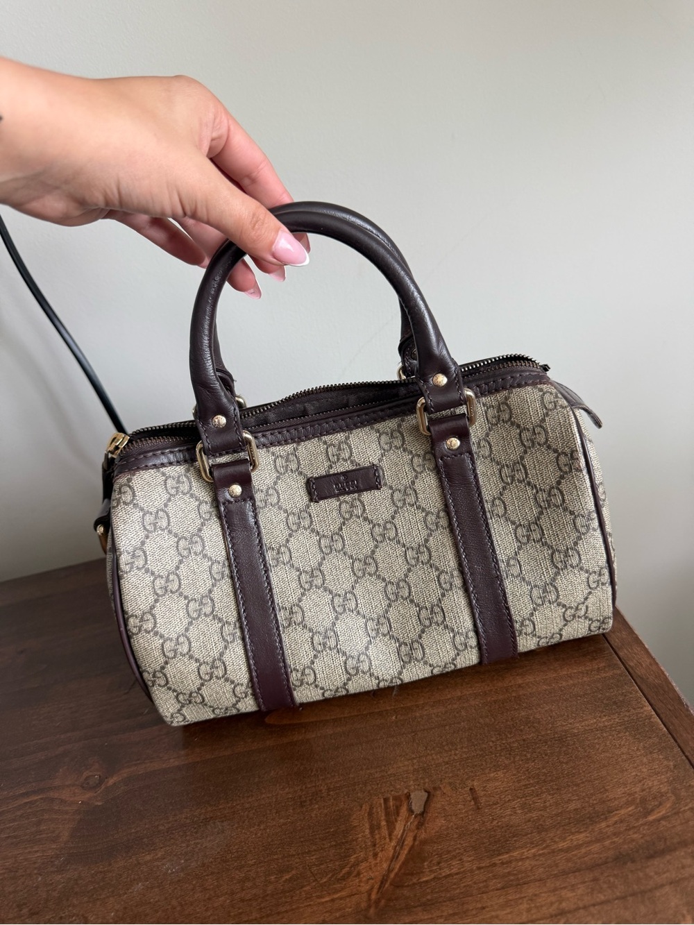 Y2k vintage gucci gg supreme coated canvas mini boston bag satchel top handle